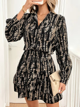 Tie-Dye Print Long Sleeve Mini Dress OutfitFlow